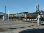 CSX 7760 C40-8W moving tanker car UTLX 662752 into the yard